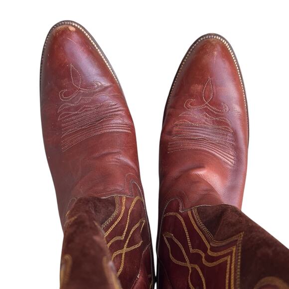 Dan Post 4124 Leather and Suede Cowboy Boots Sz 7.5 - Picture 8 of 8